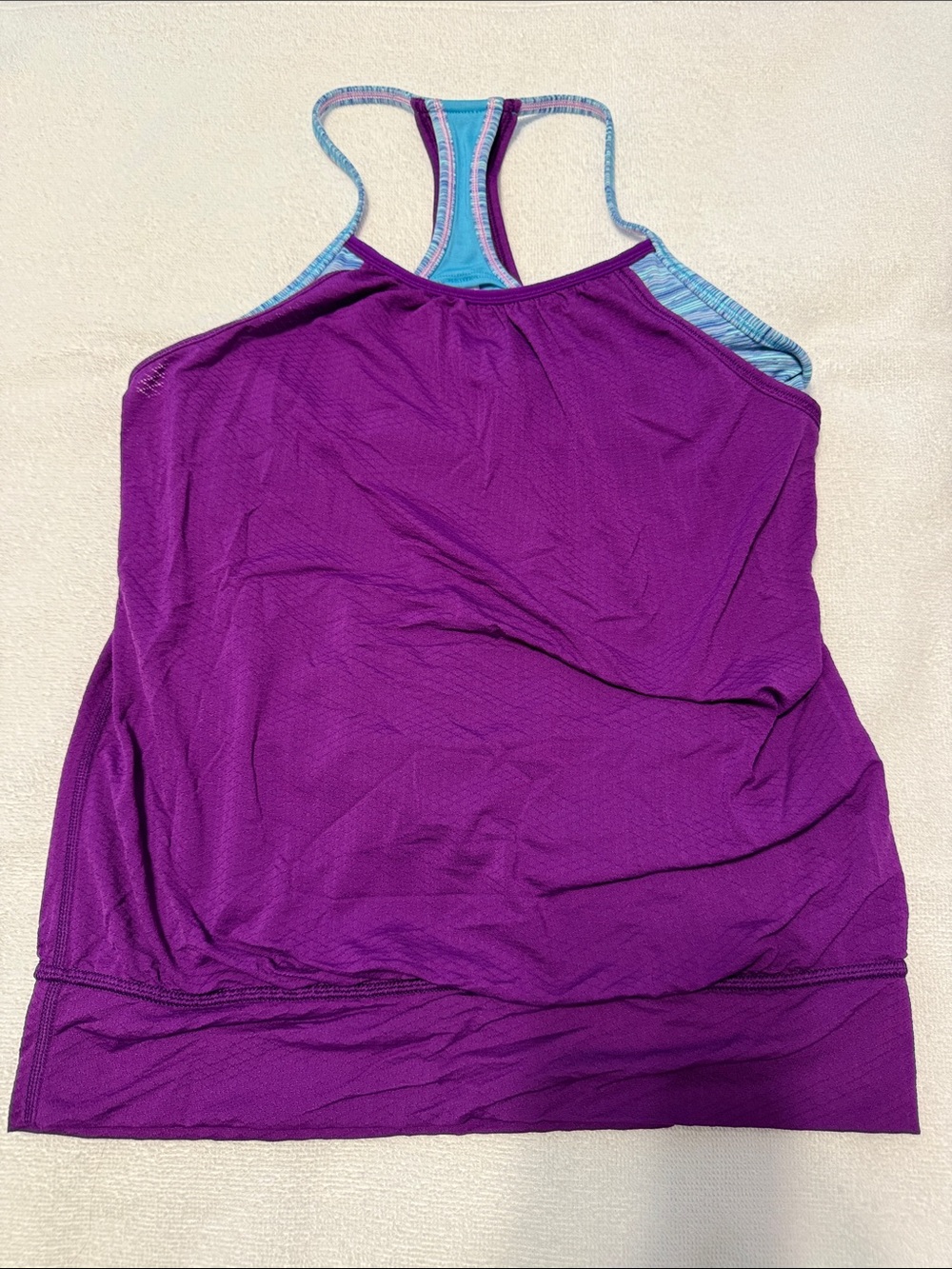 Ivivva Purple Tank with Light Blue Racerback Trim